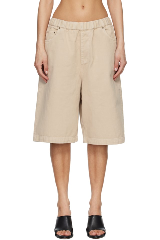 Entire Studios — Beige Spar Denim Shorts