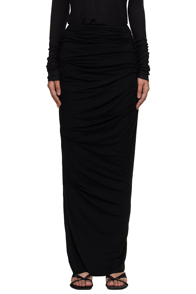 Entire Studios — Black Drape Maxi Skirt