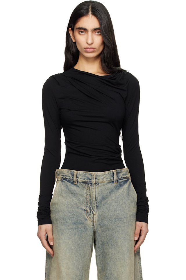 Entire Studios — Black Drape Top