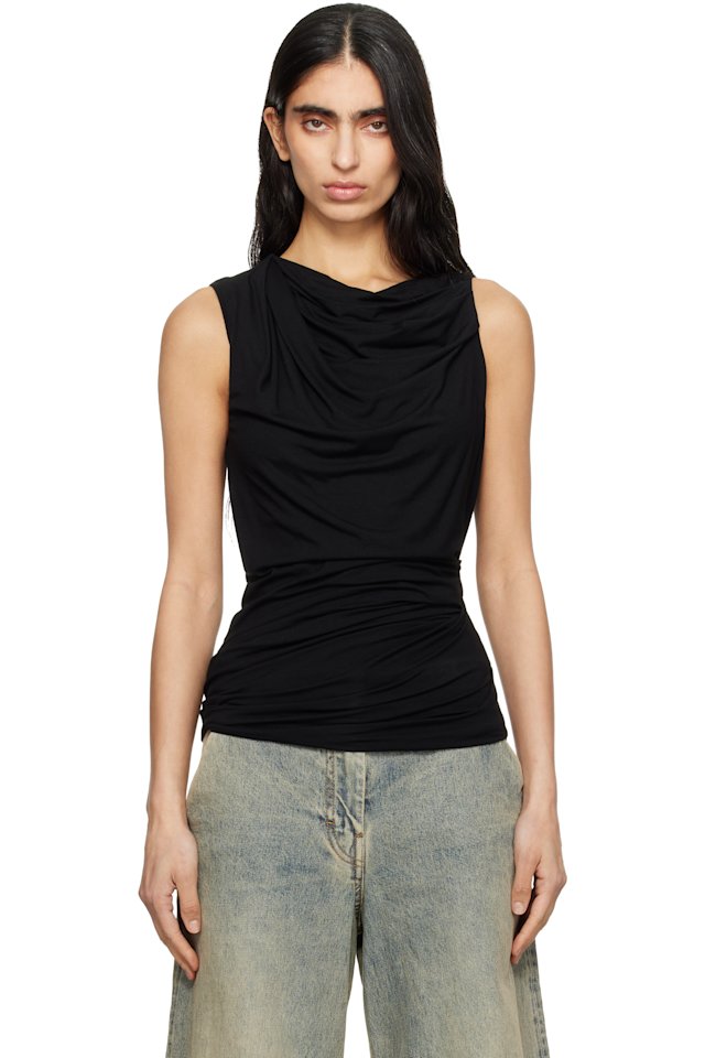 Entire Studios — Black Drape Tank Top
