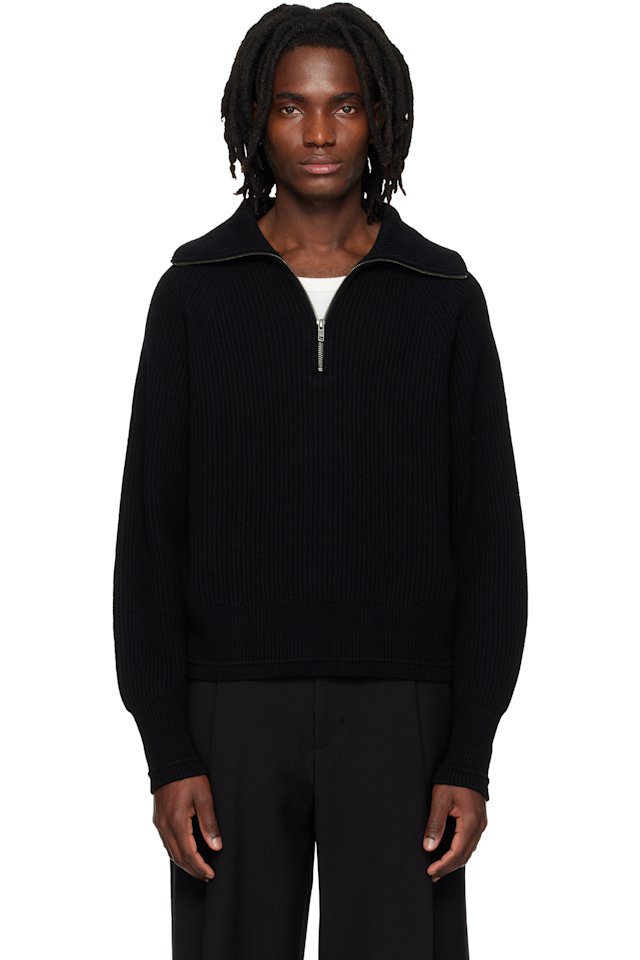 Entire Studios — Black Blimp Quarter Zip Sweater