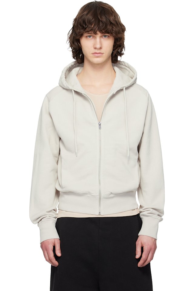 Entire Studios — Off-White Slim Zip Up Hoodie