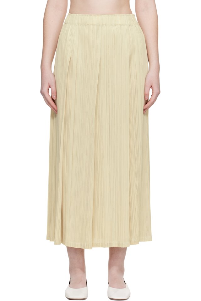 PLEATS PLEASE ISSEY MIYAKE — Beige Monthly Colors December Maxi Skirt