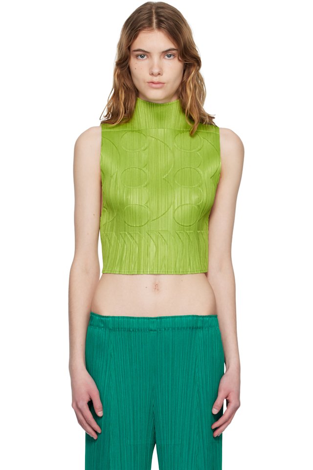 PLEATS PLEASE ISSEY MIYAKE — Green Tune Top