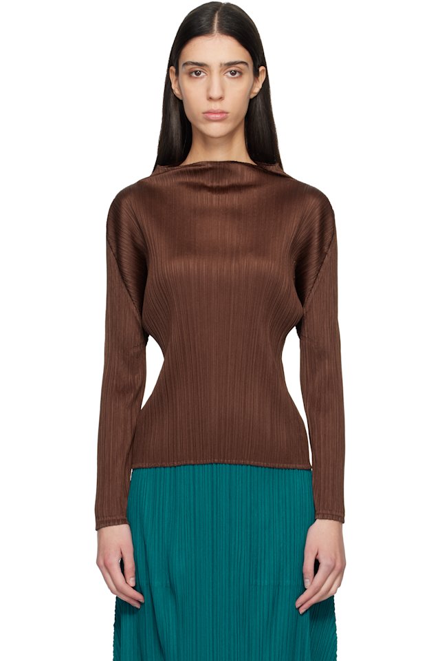 PLEATS PLEASE ISSEY MIYAKE — Brown Monthly Colors November Top