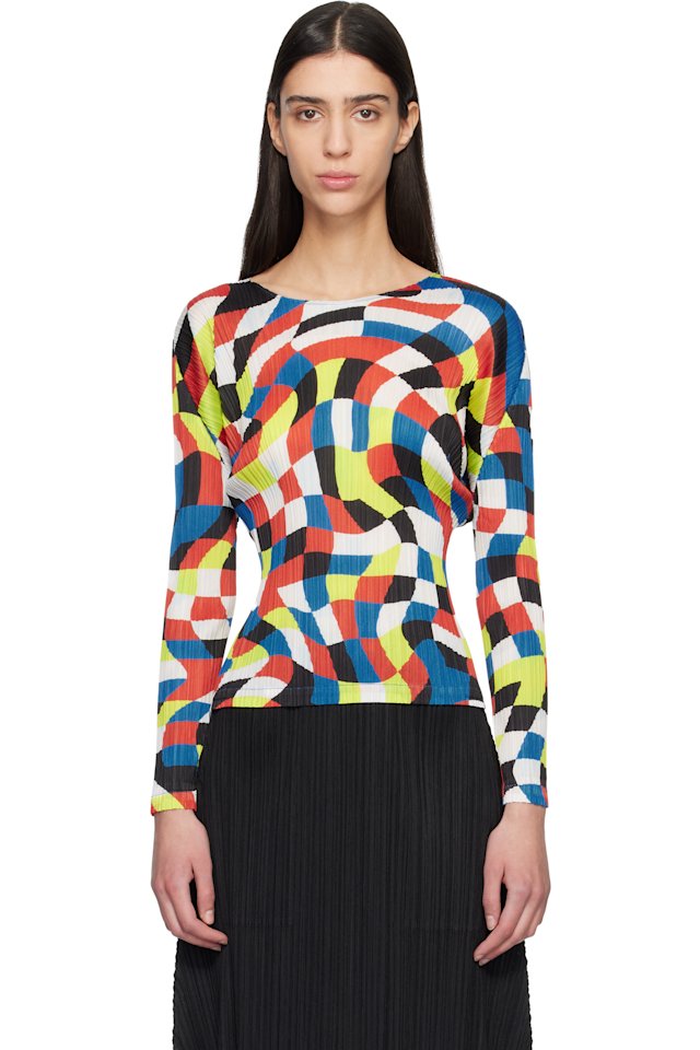 PLEATS PLEASE ISSEY MIYAKE — Multicolor Dancing Square Top