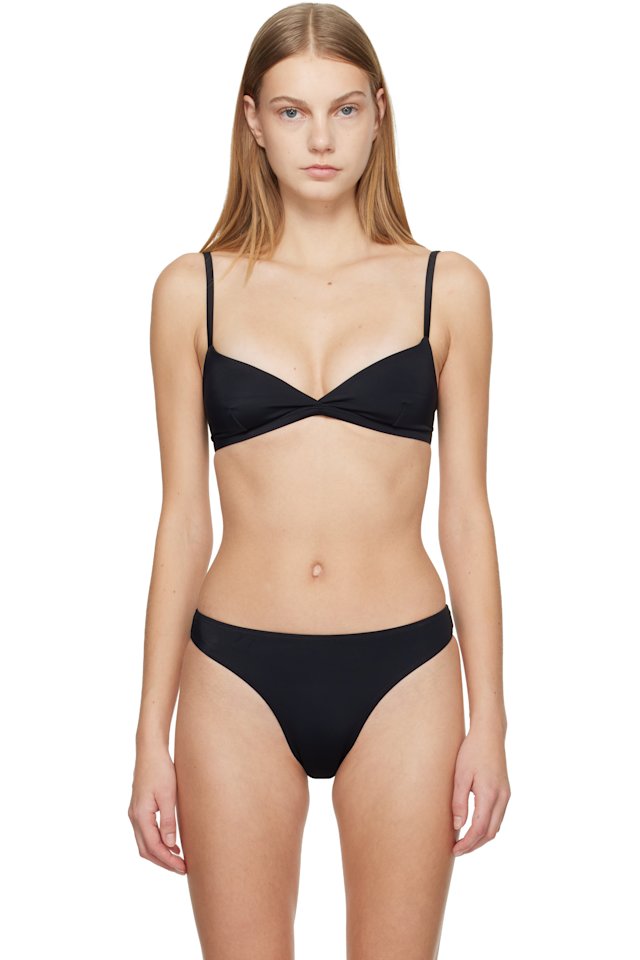 Matteau — Black Tri Crop Bikini Top