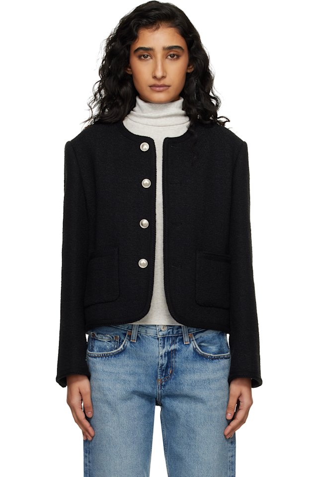 Dunst — Black Classic Boucle Tweed Jacket