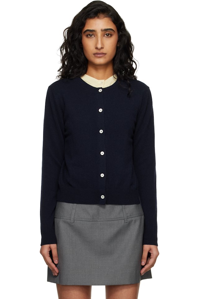 Dunst — Navy Essential Crewneck Knit Cardigan