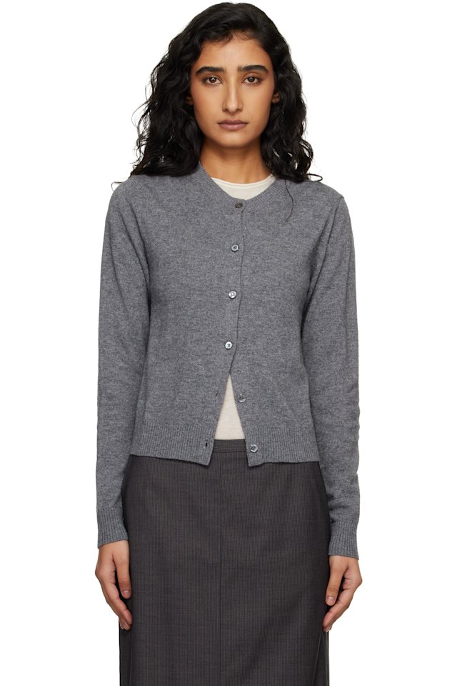 Dunst — Gray Essential Crewneck Knit Cardigan