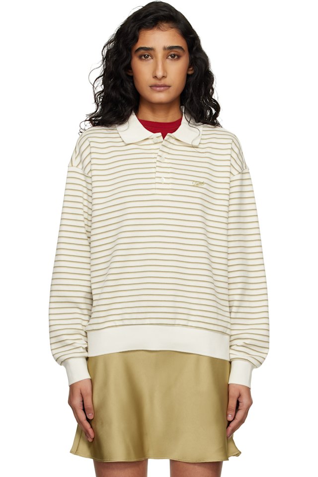Dunst — Off-White Striped Logo Collared Polo