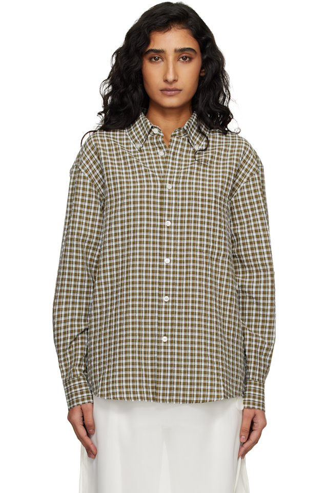 Dunst — Khaki Oversized BD Checked Shirt