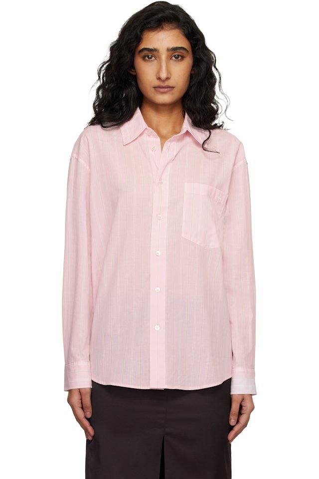 Dunst — Pink Oversized Striped Shirt