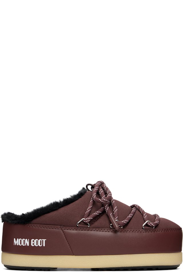 Moon Boot — Burgundy EVX Nylon Mule Loafers