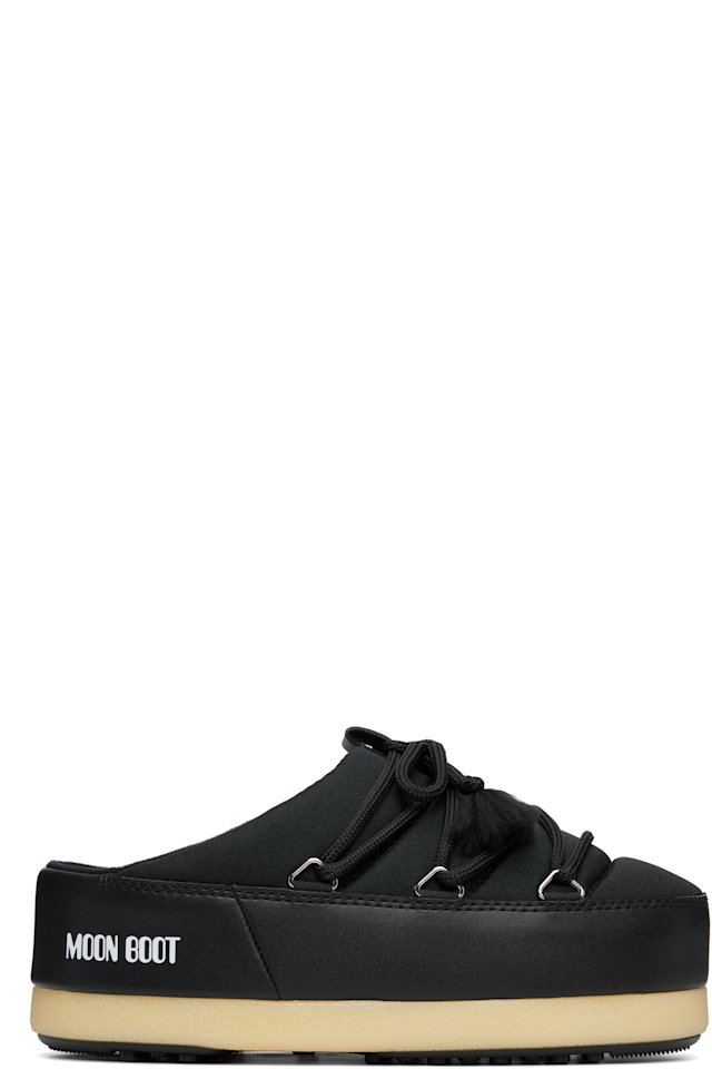 Moon Boot — Black EVX Nylon Mule Loafers
