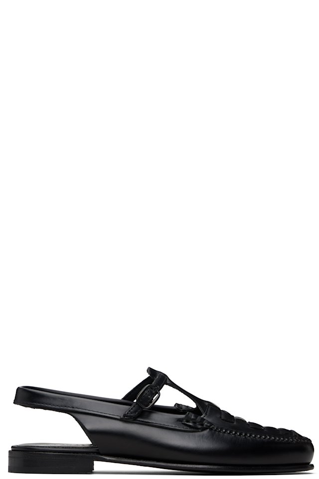 HEREU — Black Roqueta Loafers