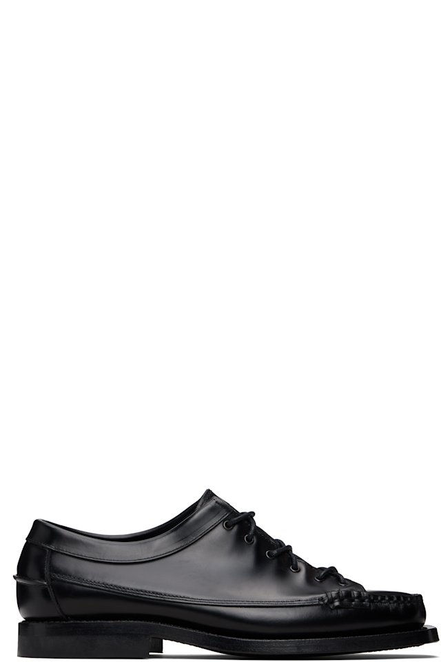 HEREU — Black Priego Squared Derbys