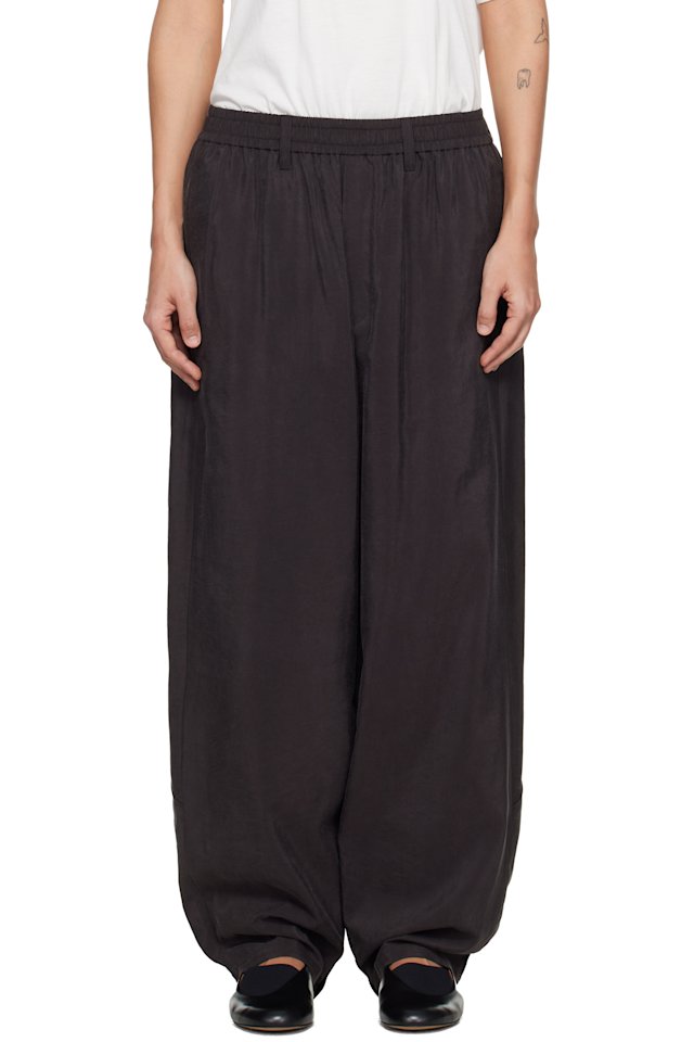 ssstein — Brown Silk Nylon Track Trousers