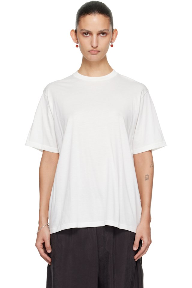 ssstein — White Suvin Cotton Basic T-shirt