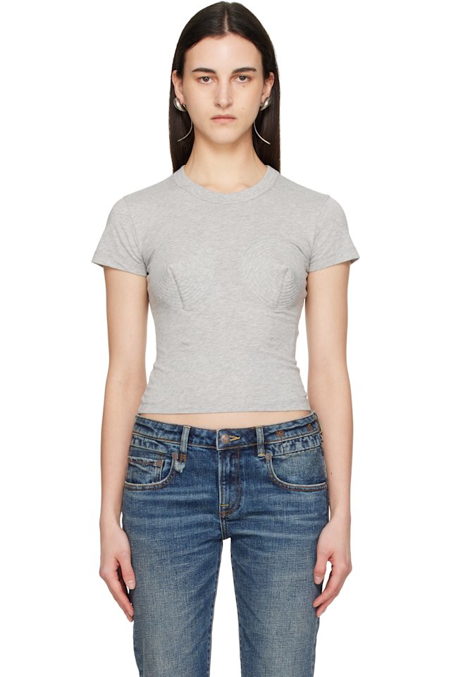 VAQUERA — Gray Bullet Bra T-shirt