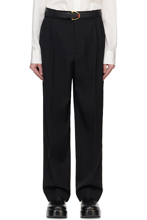 Bottega Veneta Black Wool Twill Trousers