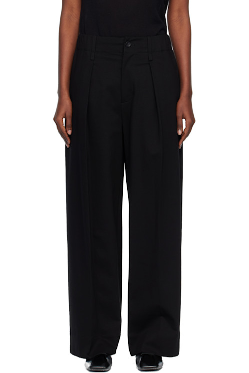 Issey Miyake Black Simple Ensemble Trousers