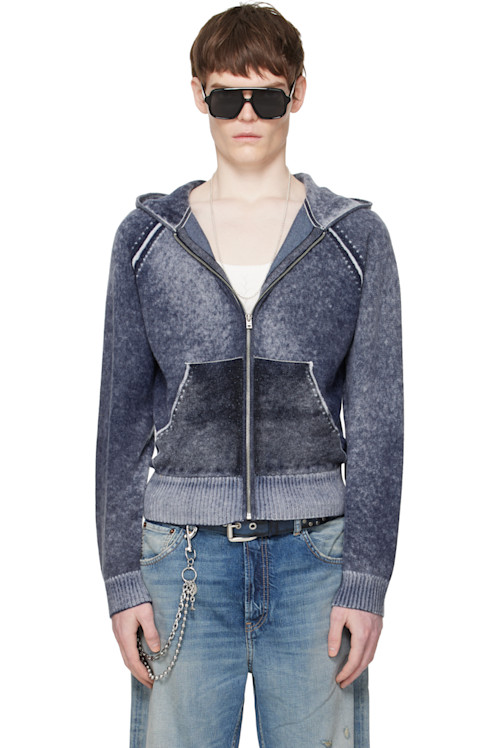 Acne Studios Navy Zipper Hoodie
