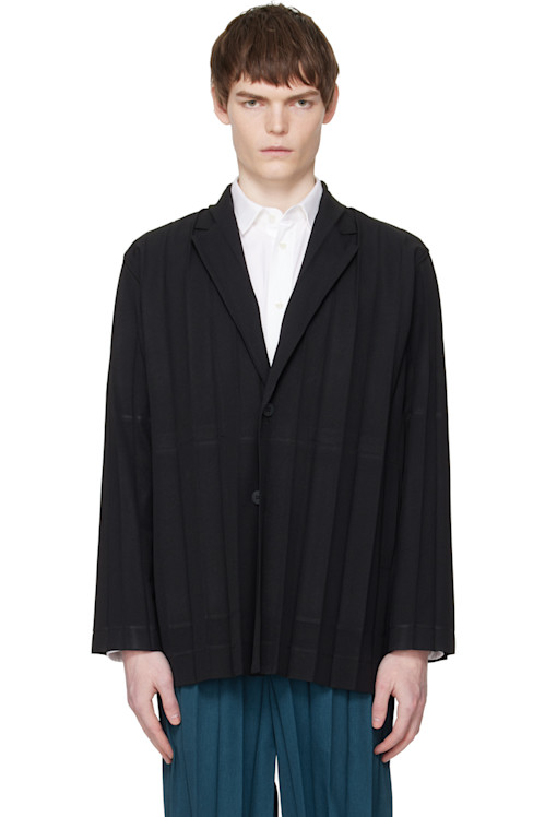 Homme Plisse Issey Miyake Black Edge Ensemble Blazer