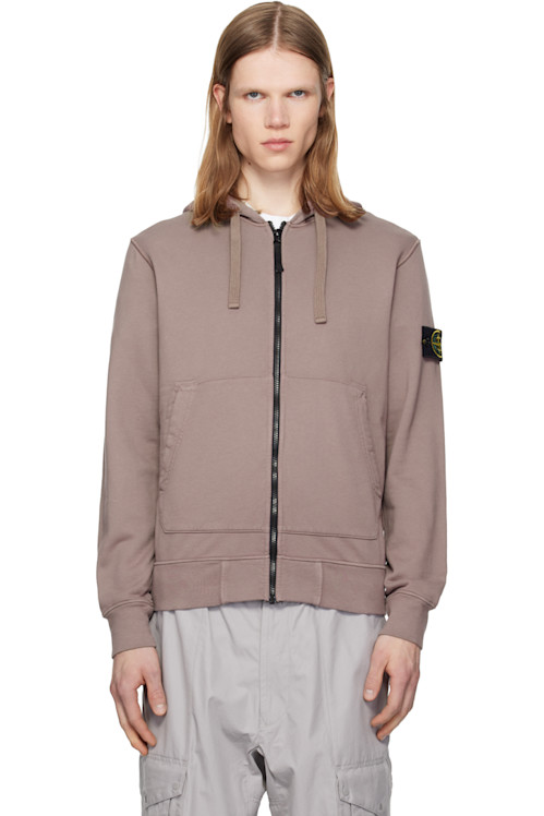 Stone Island Purple 6100061 Organic Cotton Fleece Hoodie