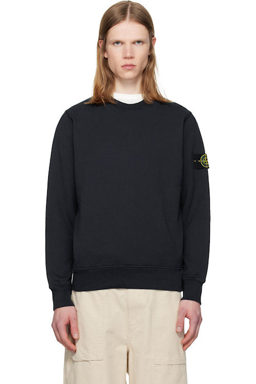 Stone Island Navy 6100060 Organic Cotton Fleece Sweatshirt