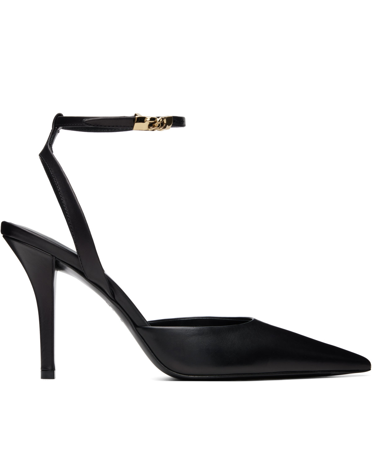 Black Leather Strappy Heels