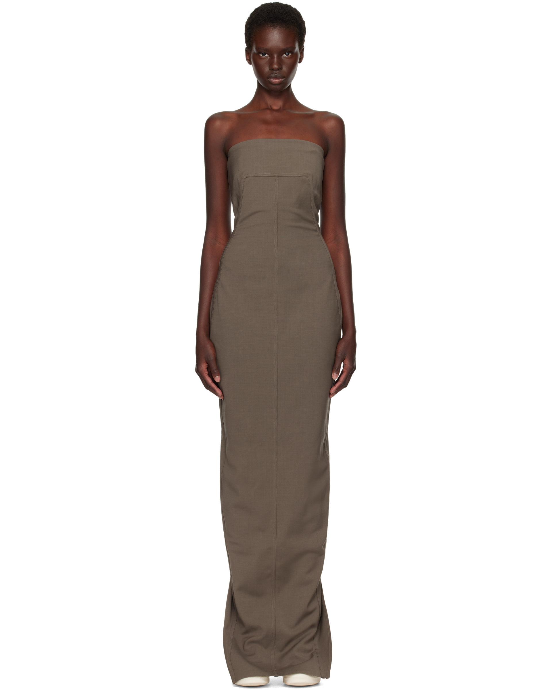 Gray Tower Bustier Maxi Dress
