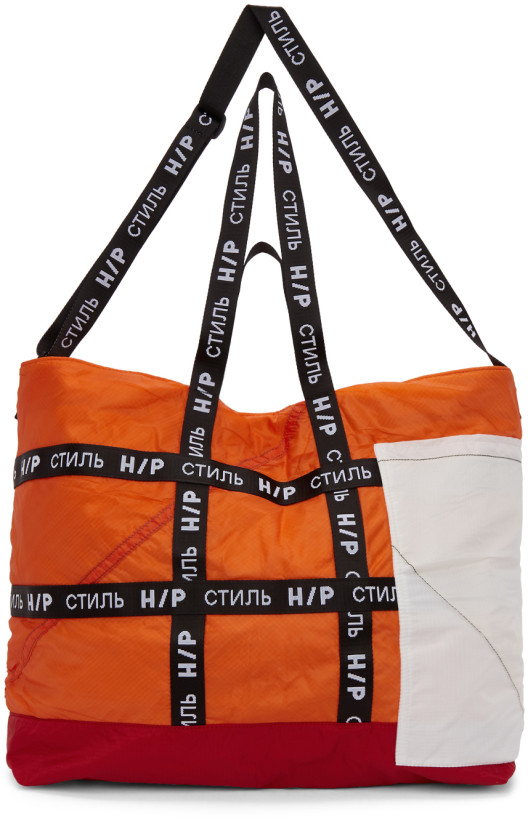 HERON PRESTON(ヘロン プレストン) SSENCE限定 オレンジ&レッド JUMPトートバッグ