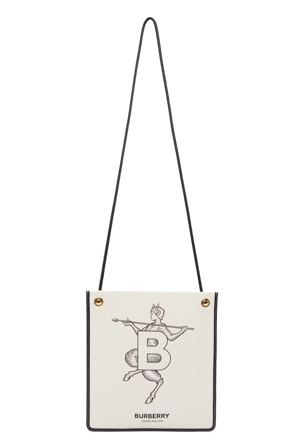 White Mythical Alphabet 'B' Faun Flat Bag