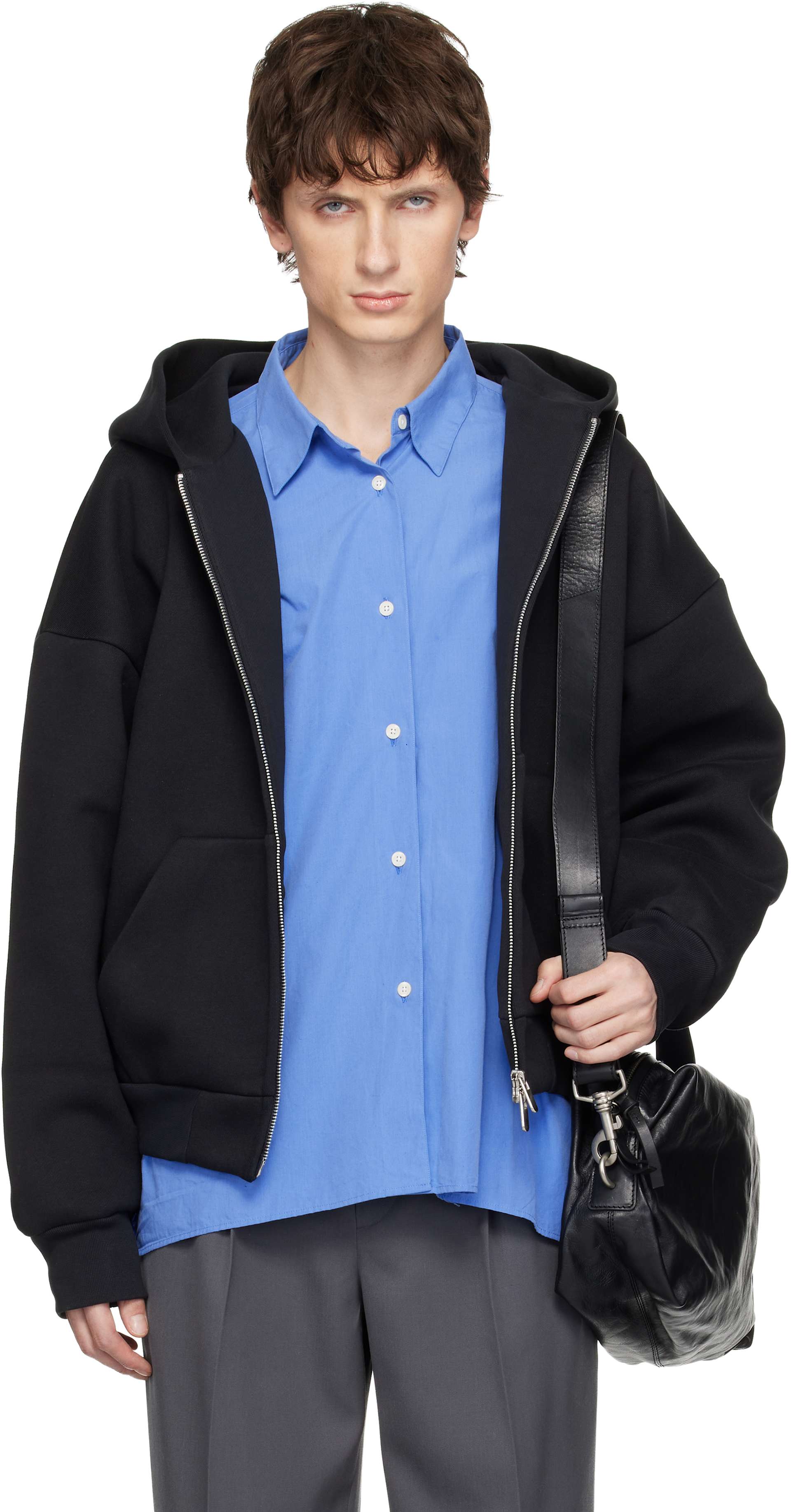 【size7】秋冬 定価41,800円 ラッセルノ ボンディング HOODIE Black V2 Zipped Hoodie by Seventh on Sale