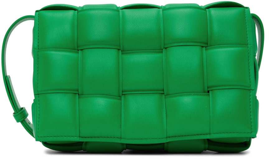 Bottega Veneta: Green Padded Cassette Shoulder Bag | SSENSE