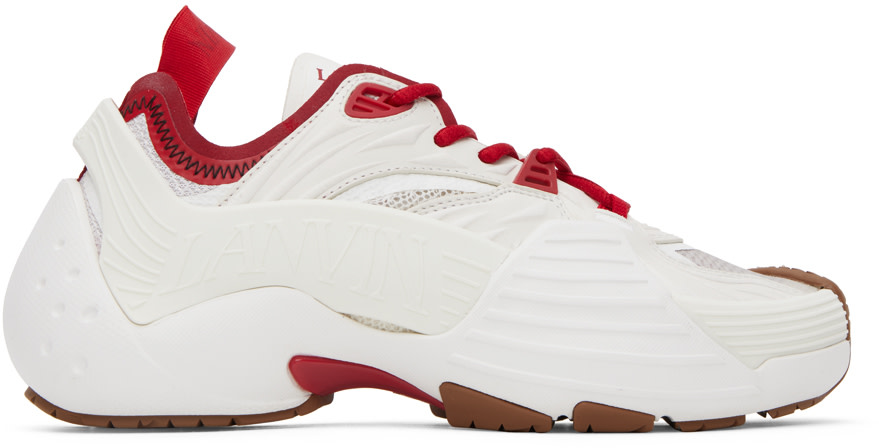 Lanvin: SSENSE Exclusive Red & White Flash-X Sneakers | SSENSE