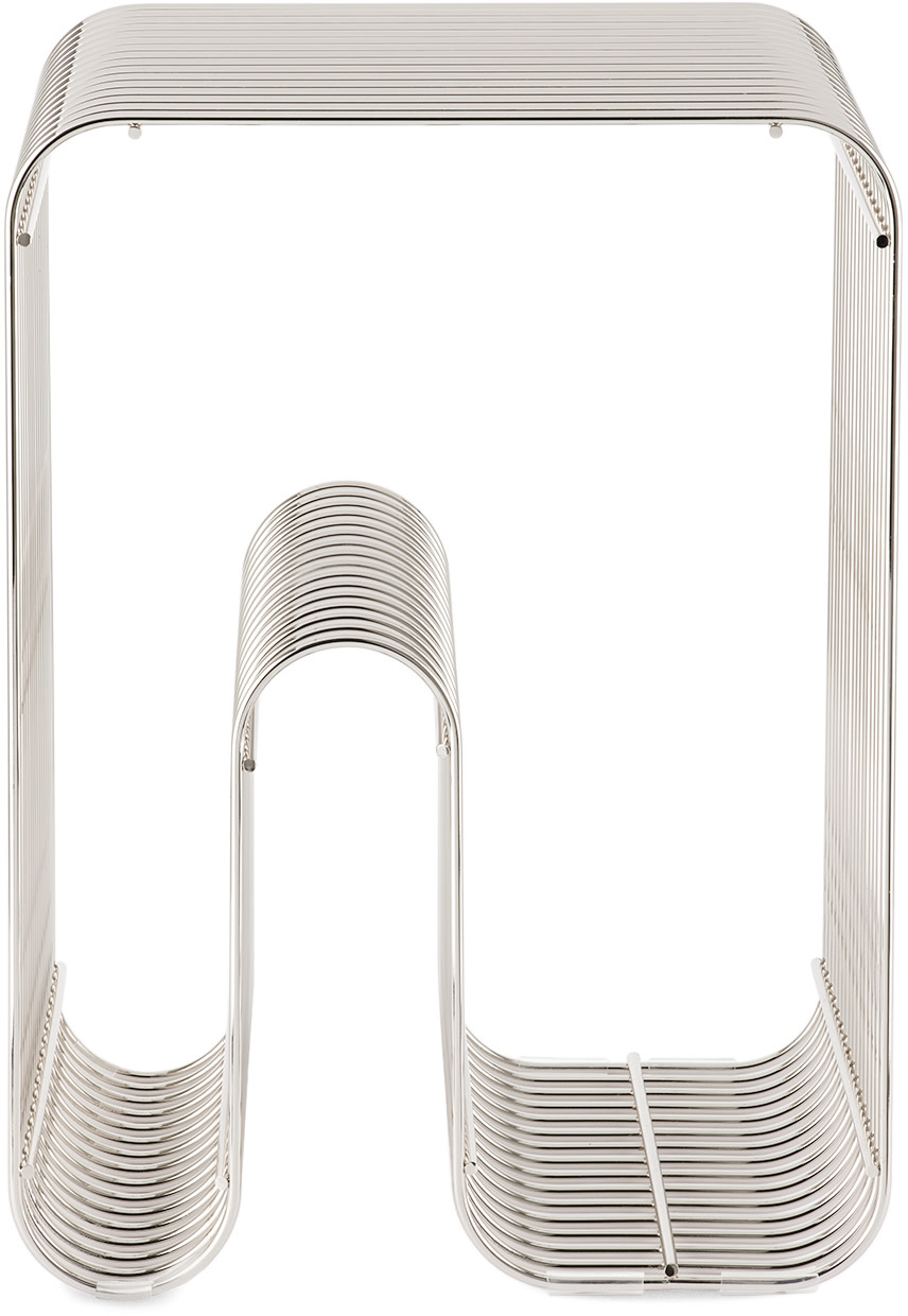 AYTM: Silver Curva Stool | SSENSE Mexico