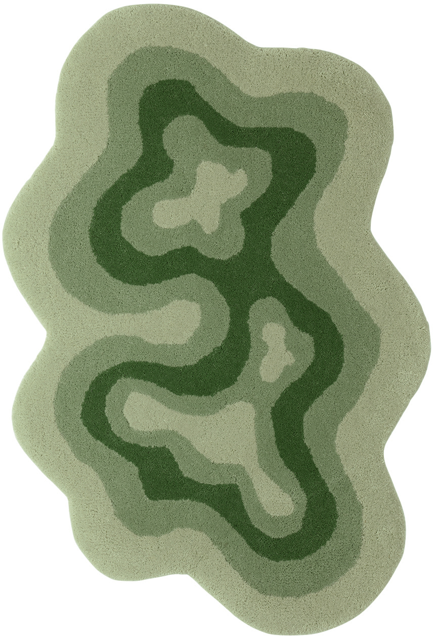 Mush Studios: Green Small Bur Rug | SSENSE