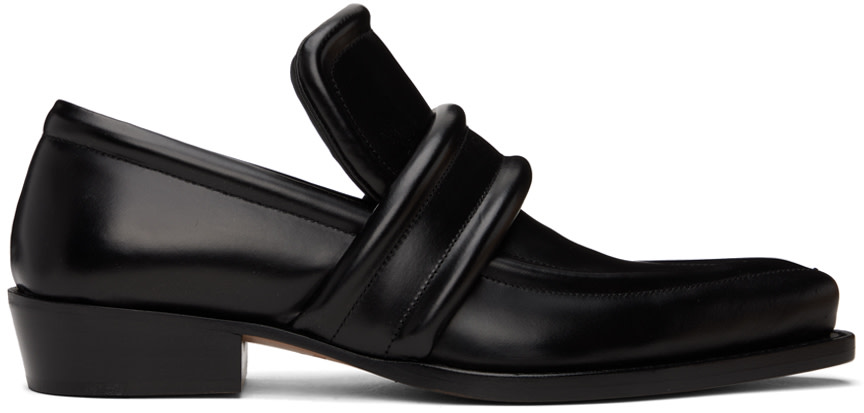 Bottega Veneta: ブラック Spada ローファー | SSENSE 日本