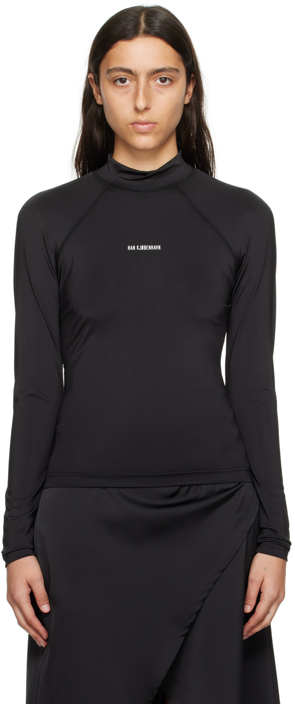 Han Kjobenhavn: Black Raglan Turtleneck | SSENSE