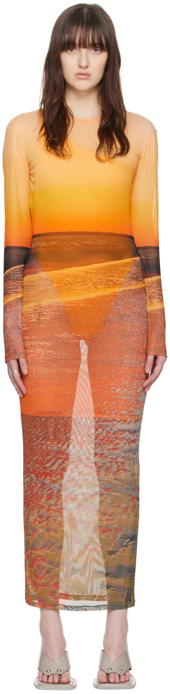 louisa ballou mesh dress High Tide printed mesh dress in red - Louisa Ballou