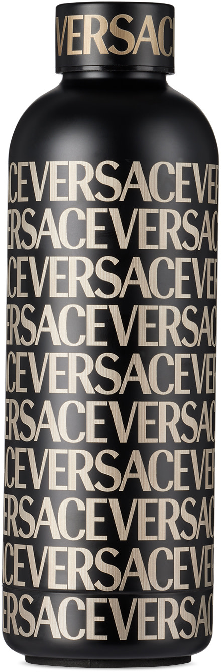 Versace: ブラック Versace Allover ウォーターボトル | SSENSE 日本