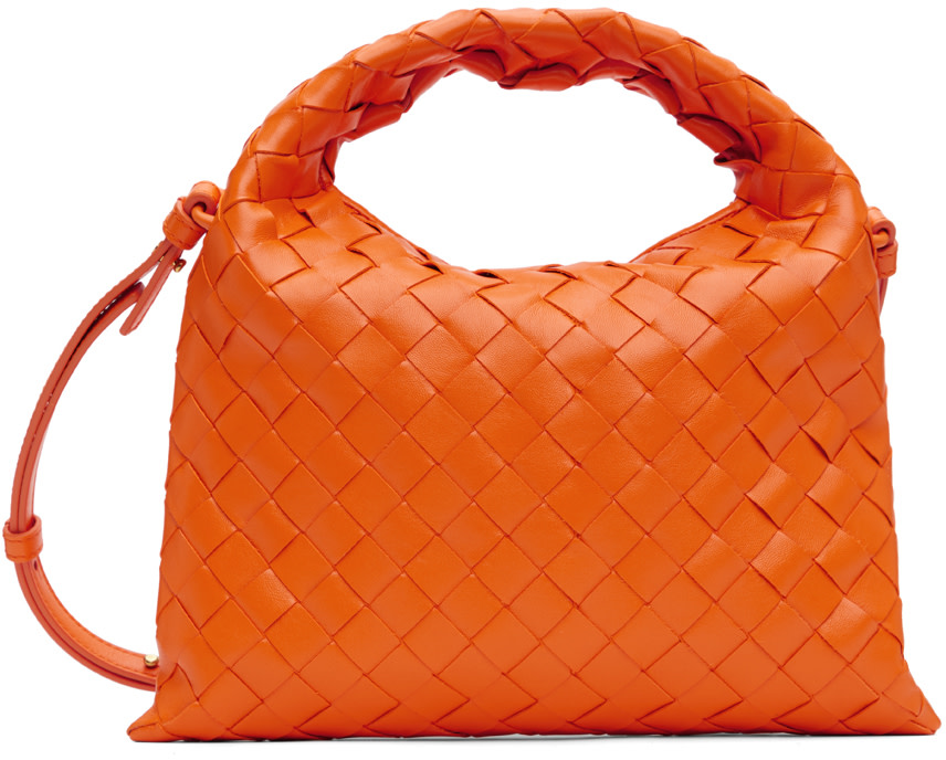 Bottega Veneta: Orange Mini Hop Bag | SSENSE