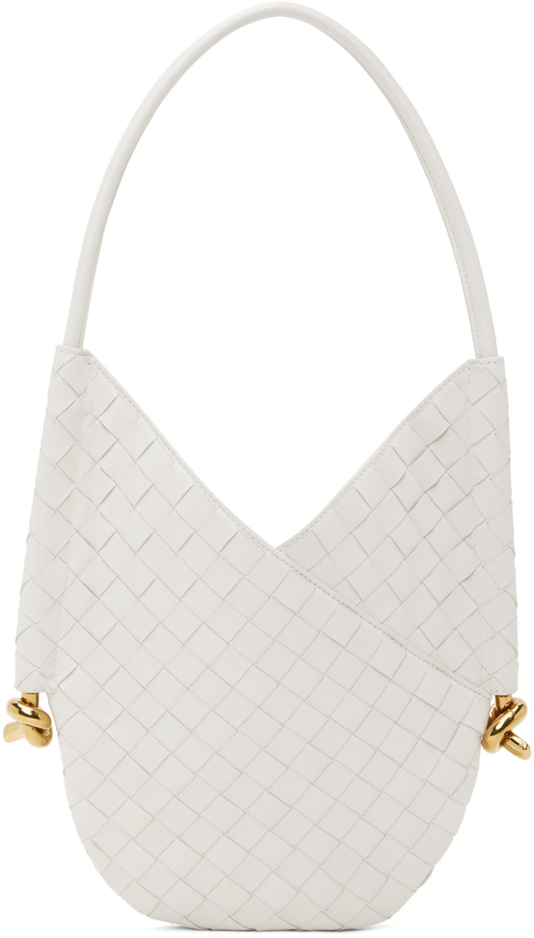 Bottega Veneta: White Small Solstice Shoulder Bag | SSENSE