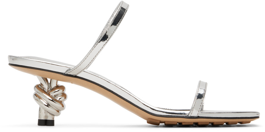 Bottega Veneta: Silver Knot Mules | SSENSE