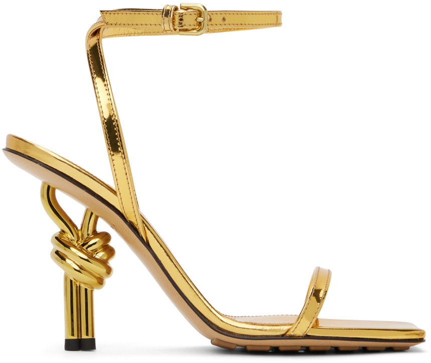 Bottega Veneta: Gold Knot Sandals | SSENSE