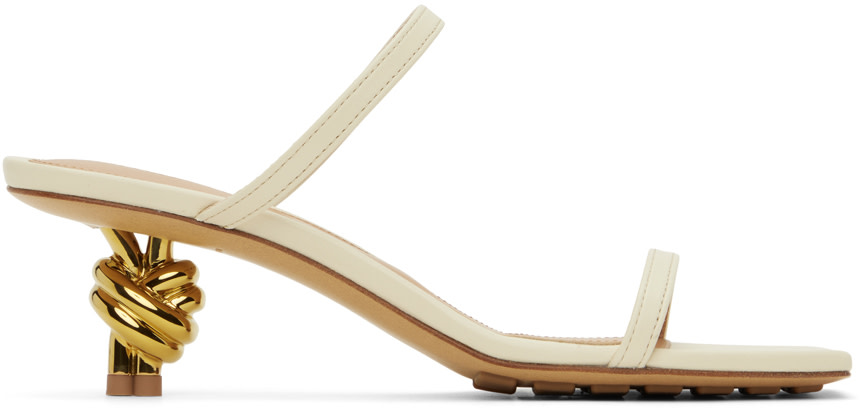 BOTTEGA VENETA ホワイトミュール Bottega Veneta: Off-White Knot Mules | SSENSE