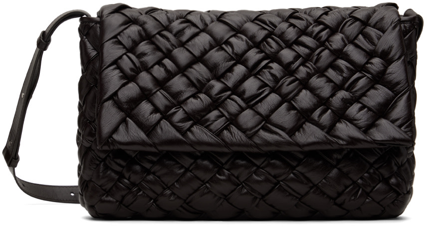 Bottega Veneta: Brown Rumple Messenger Bag | SSENSE