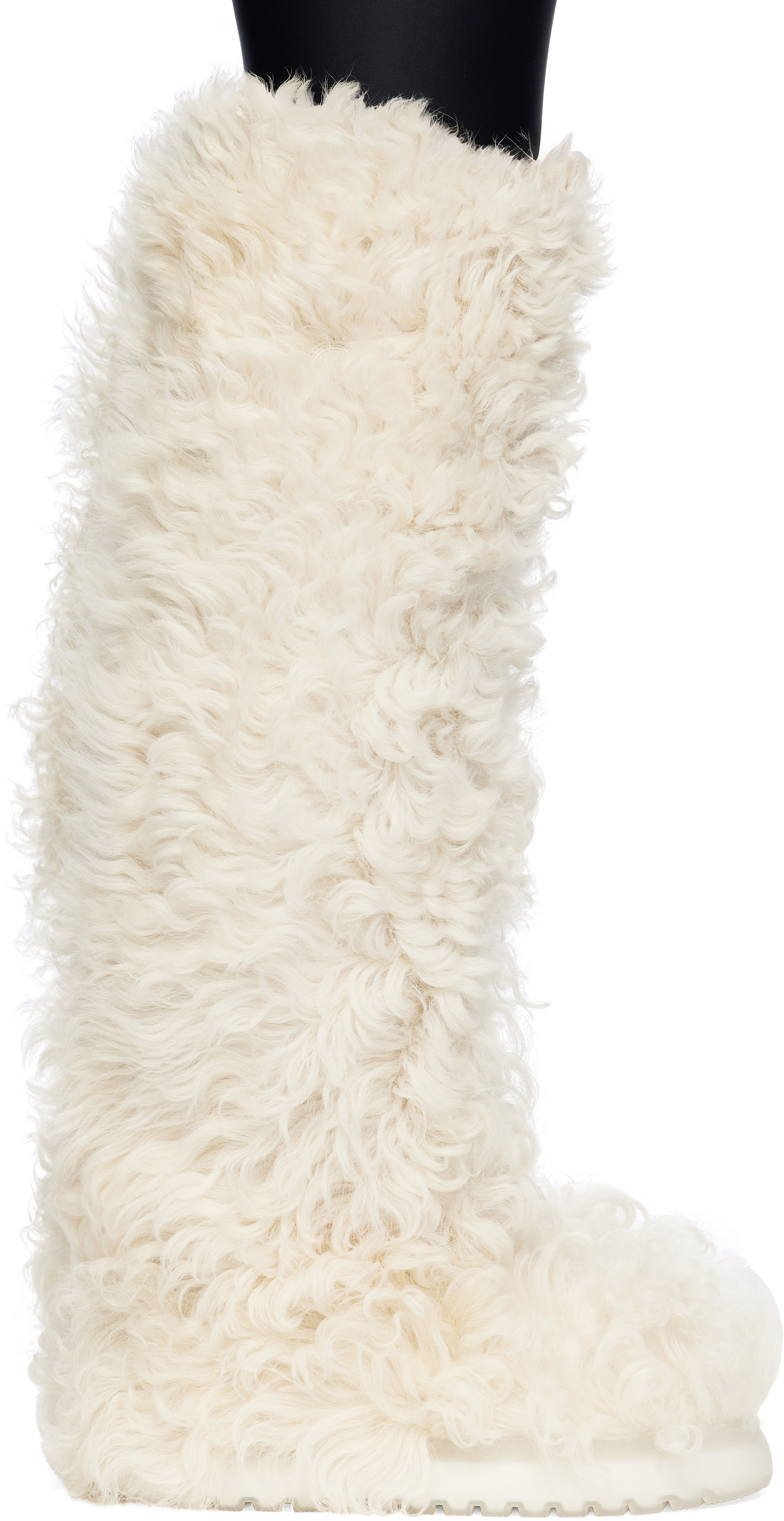 【最終値下げ】【数回のみ】MONCLER ブーツ 白 Moncler: ホワイト Beverly High シアリング ロングブーツ | SSENSE 日本